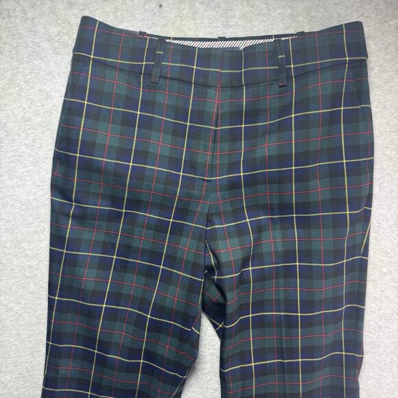 NWT Tommy Hilfiger Sutton Plaid Pants Women's 8 Slim Boot Leg Blue Red Green - Picture 5 of 12